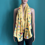 Vintage Seidenfoulard mit Papageien