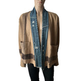 GREG LAUREN Striped Blanket Boxy Kimono Jacket