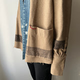 GREG LAUREN Striped Blanket Boxy Kimono Jacket