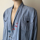 GREG LAUREN Chambray Kimono Studio Cardigan