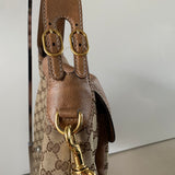 GUCCI New Pelham Horsebit GG Canvas und Leder Tasche