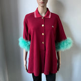 GUCCI Oversize Poloshirt mit Federn