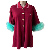 GUCCI Oversize Poloshirt mit Federn