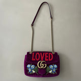GUCCI Medium Marmont Loved GG Samt Tasche