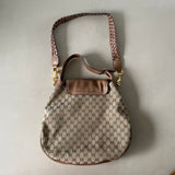GUCCI New Pelham Horsebit GG Canvas und Leder Tasche