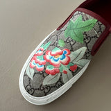 GUCCI GG Tian Bird Print Canvas Slip-On Sneakers