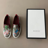 GUCCI GG Tian Bird Print Canvas Slip-On Sneakers