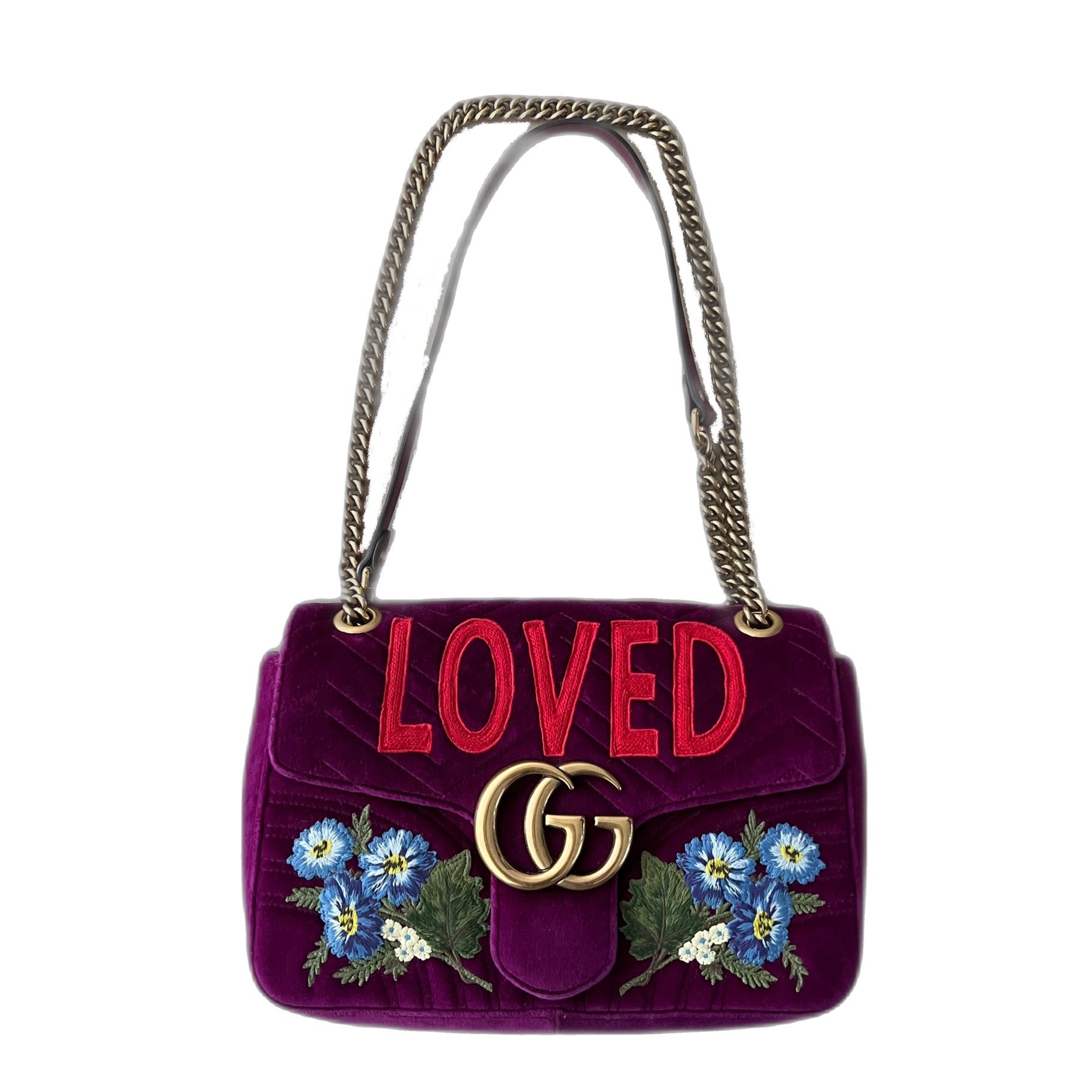 GUCCI Medium Marmont Loved GG Samt Tasche ClosetQueen Nadine Lendi