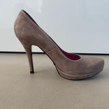 neu BUFFALO LONDON Veloursleder Plateau Pumps