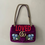GUCCI Medium Marmont Loved GG Samt Tasche