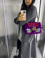 GUCCI Medium Marmont Loved GG Samt Tasche