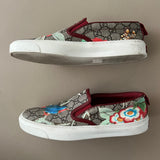 GUCCI GG Tian Bird Print Canvas Slip-On Sneakers