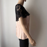 MILLY Seidenshirt mit Spitze