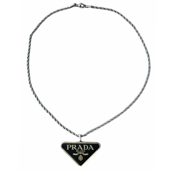 Rework PRADA Triangle-Logo Necklace