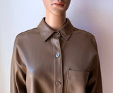 ABERCROMBIE & FITCH Kunstleder Hemdbluse