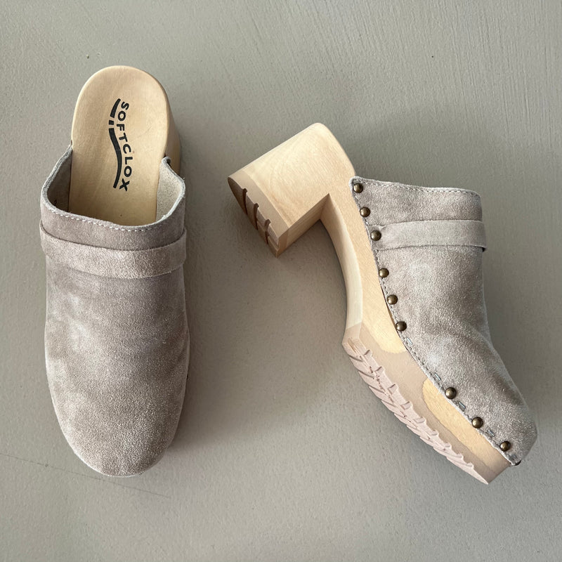 neue SOFTCLOX Velours Leder Clogs