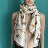 Vintage Seidenfoulard mit Affen