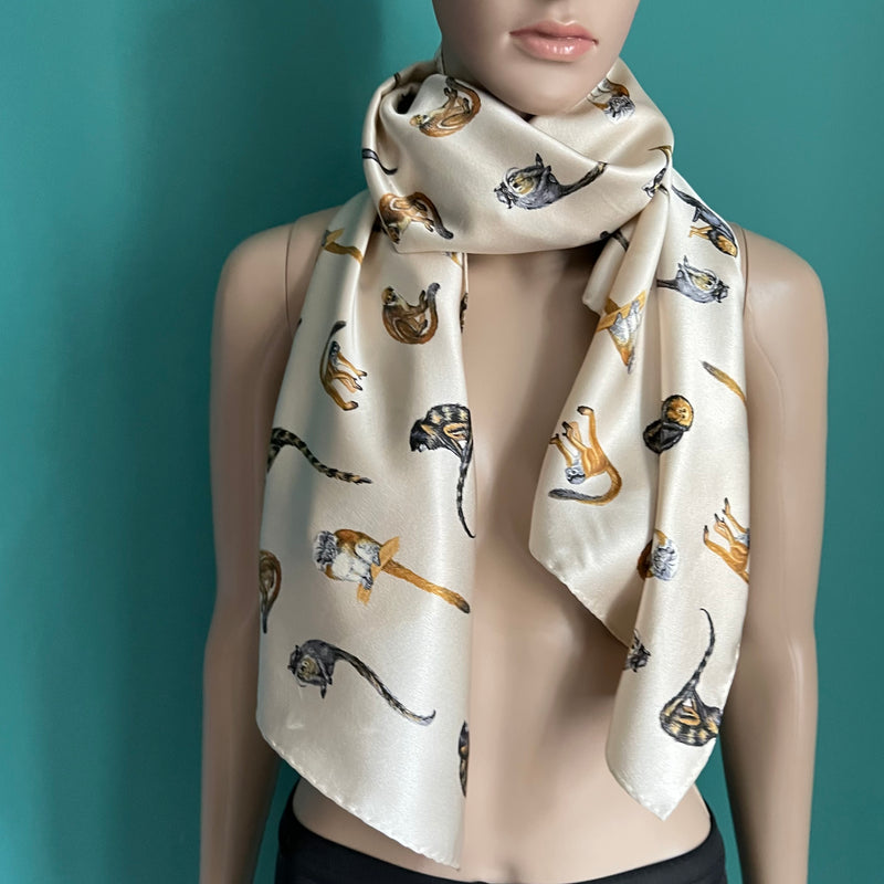 Vintage Seidenfoulard mit Affen
