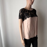 MILLY Seidenshirt mit Spitze