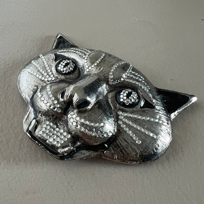 Pailetten Gürtel mit Tigerkopf Schnalle