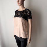 MILLY Seidenshirt mit Spitze