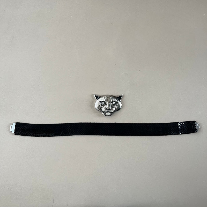 Pailetten Gürtel mit Tigerkopf Schnalle