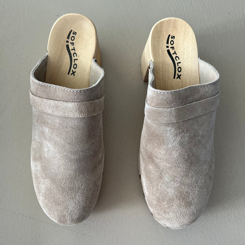neue SOFTCLOX Velours Leder Clogs