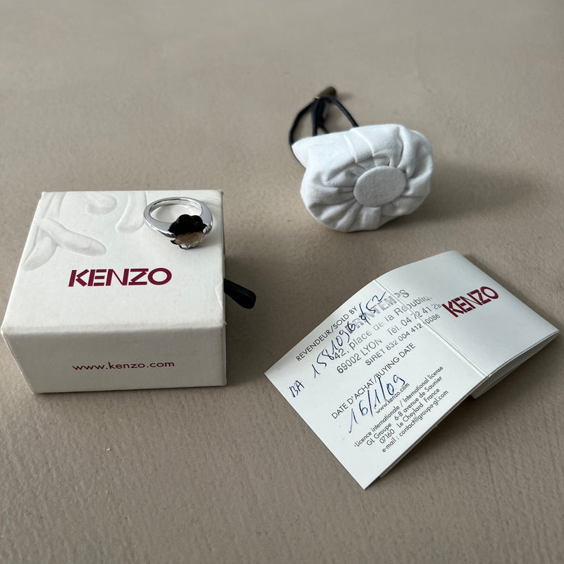 KENZO Ring aus Silber und Rauchquarz