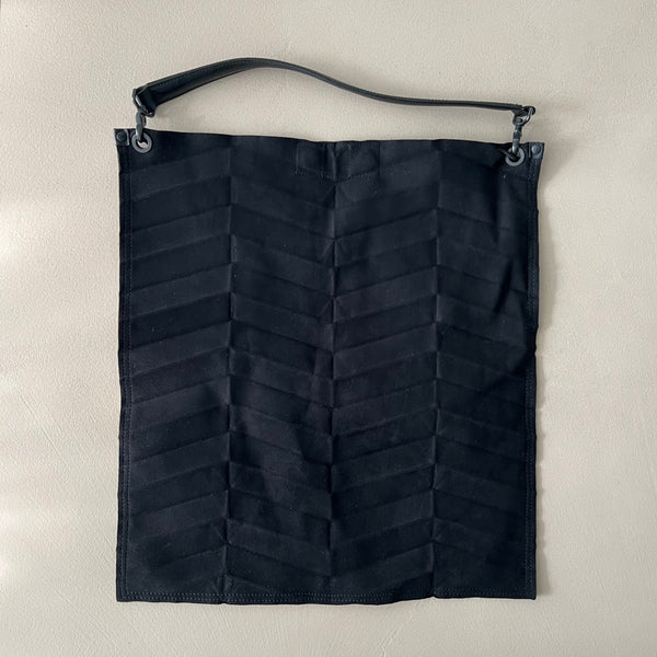 ISSEY MIYAKE PLEATS PLEASE Suede-Finish Zig-Zag Bag