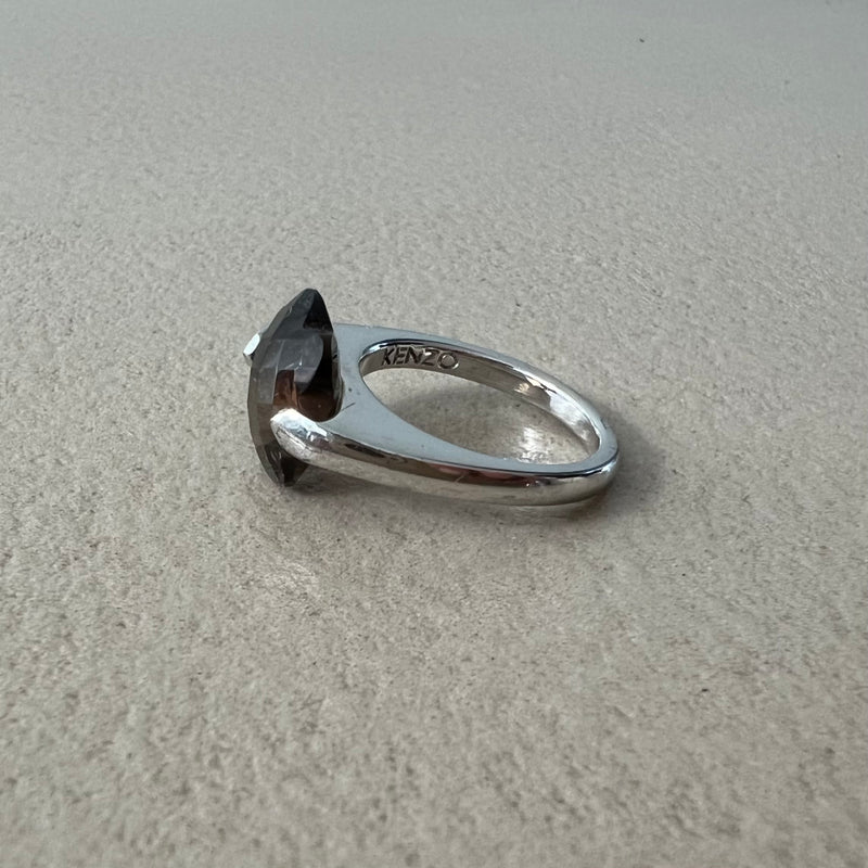 KENZO Ring aus Silber und Rauchquarz