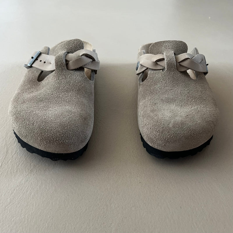 BIRKENSTOCK Boston Braided aus Veloursleder