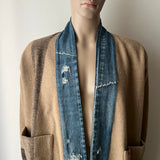 GREG LAUREN Striped Blanket Boxy Kimono Jacket