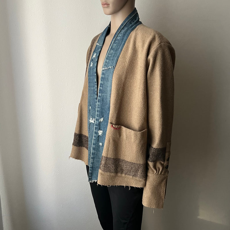 GREG LAUREN Striped Blanket Boxy Kimono Jacket – ClosetQueen