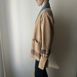 GREG LAUREN Striped Blanket Boxy Kimono Jacket