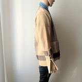 GREG LAUREN Striped Blanket Boxy Kimono Jacket