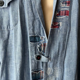 GREG LAUREN Chambray Kimono Studio Cardigan
