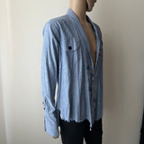 GREG LAUREN Chambray Kimono Studio Cardigan