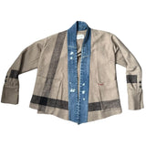 GREG LAUREN Striped Blanket Boxy Kimono Jacket