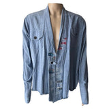 GREG LAUREN Chambray Kimono Studio Cardigan