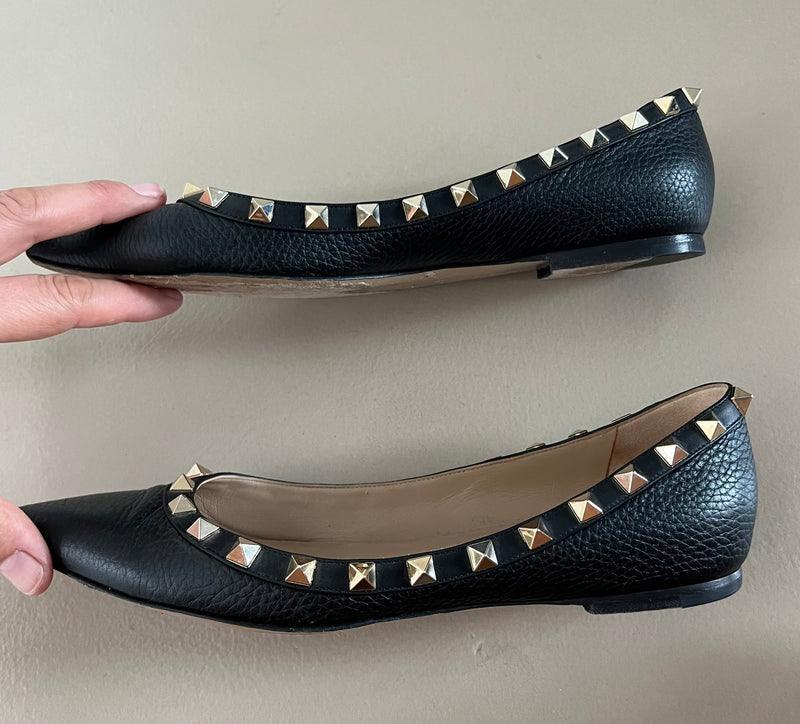 VALENTINO GARAVANI Rockstud Leder Ballerina