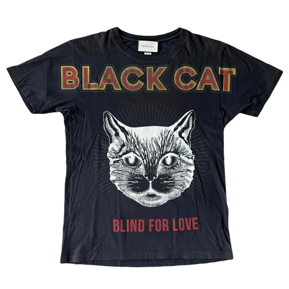 GUCCI Black Cat Print T Shirt ClosetQueen Nadine Lendi