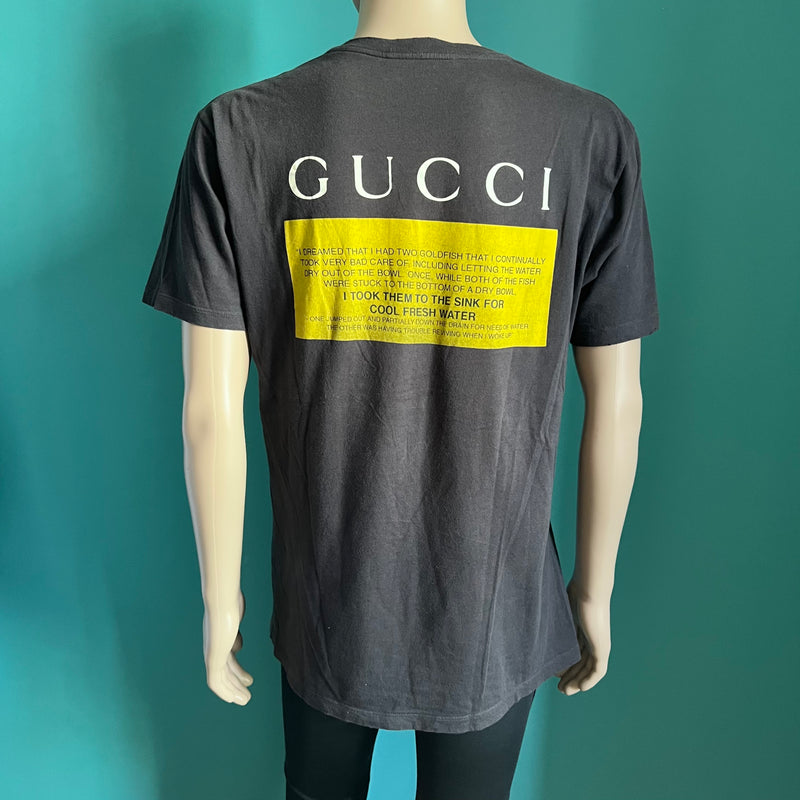 GUCCI Black Cat Print T-Shirt