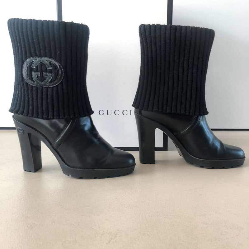 schwarze GUCCI Stiefel