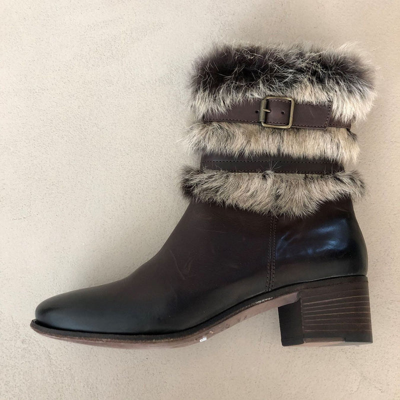 dunkelbraune Leder Stiefeletten von INK
