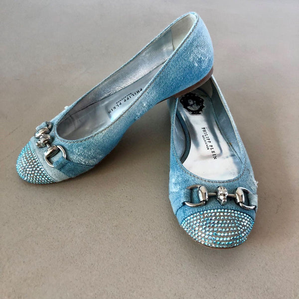 PHILIPP PLEIN Denim Ballerinas