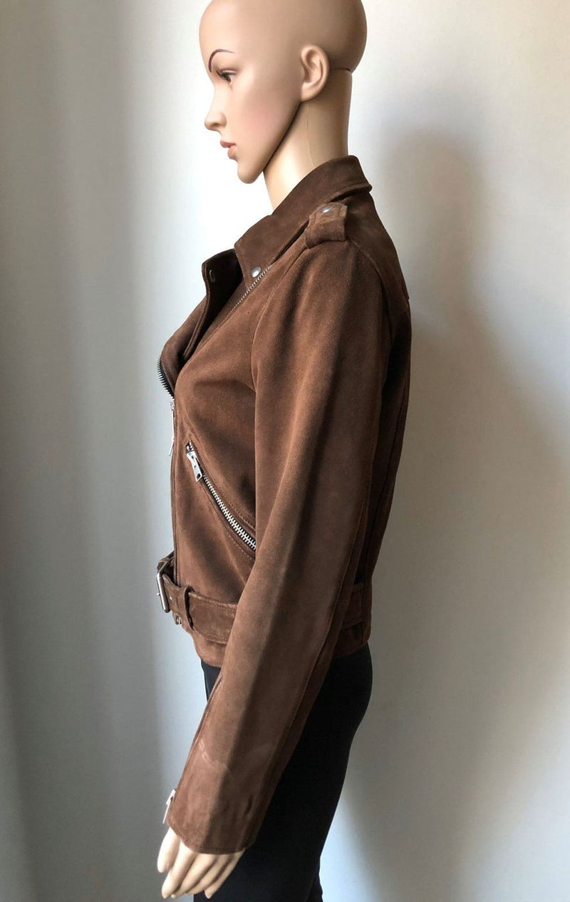 ALL SAINTS Velours Lederjacke