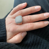 BRONZALLURE Squared Pavé Ring