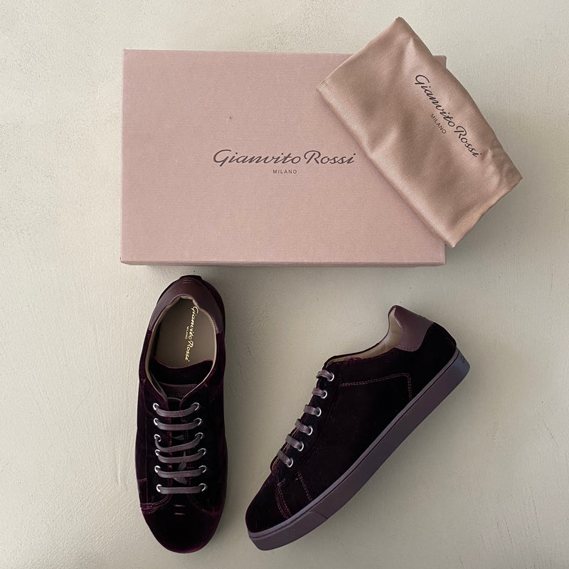 ungetragene GIANVITO ROSSI Samt Sneakers