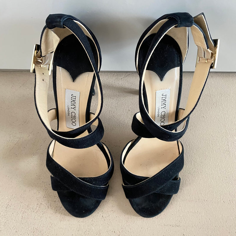 JIMMY CHOO Suede High Heels Sandalen