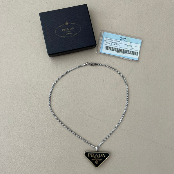 Rework PRADA Triangle-Logo Necklace